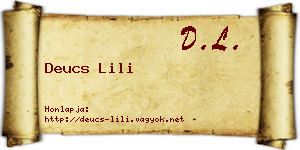Deucs Lili névjegykártya